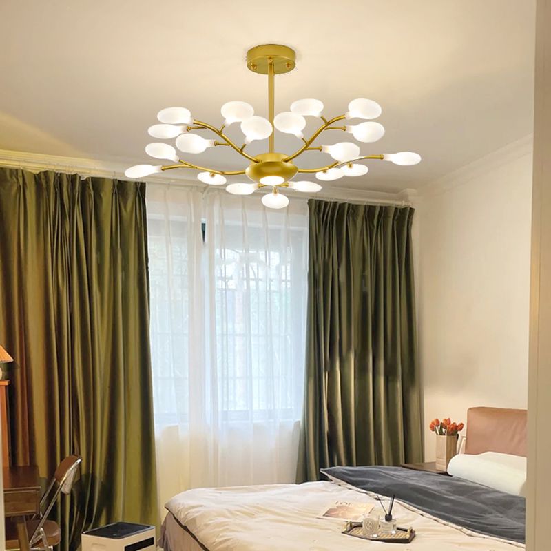 Goldzweig Kronleuchter modernistischer Metall und Acryldecker Kronleuchter für Wohnzimmer