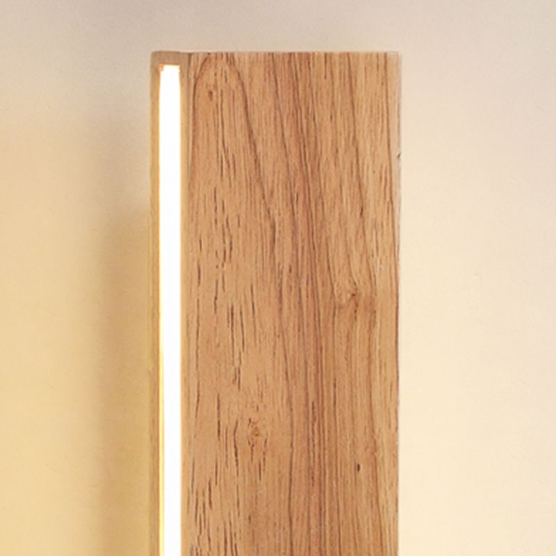 Rectangle Shape Wall Lighting Modern Style Wood 1 Light Sconce Lamp for Living Room