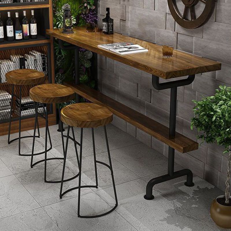 1/2/4/7/9 Pieces Bar Pub Table Set Solid Wood Bar Stool and Table Set