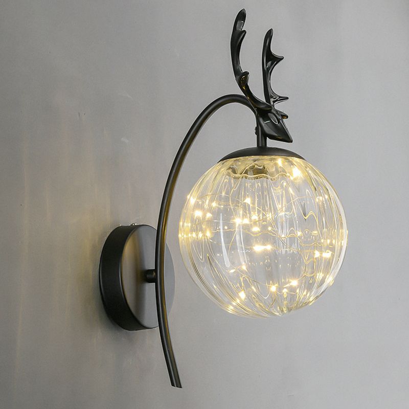 Decorative LED String Light Glass Wall Lamp with Gooseneck for Bedroom Living Room