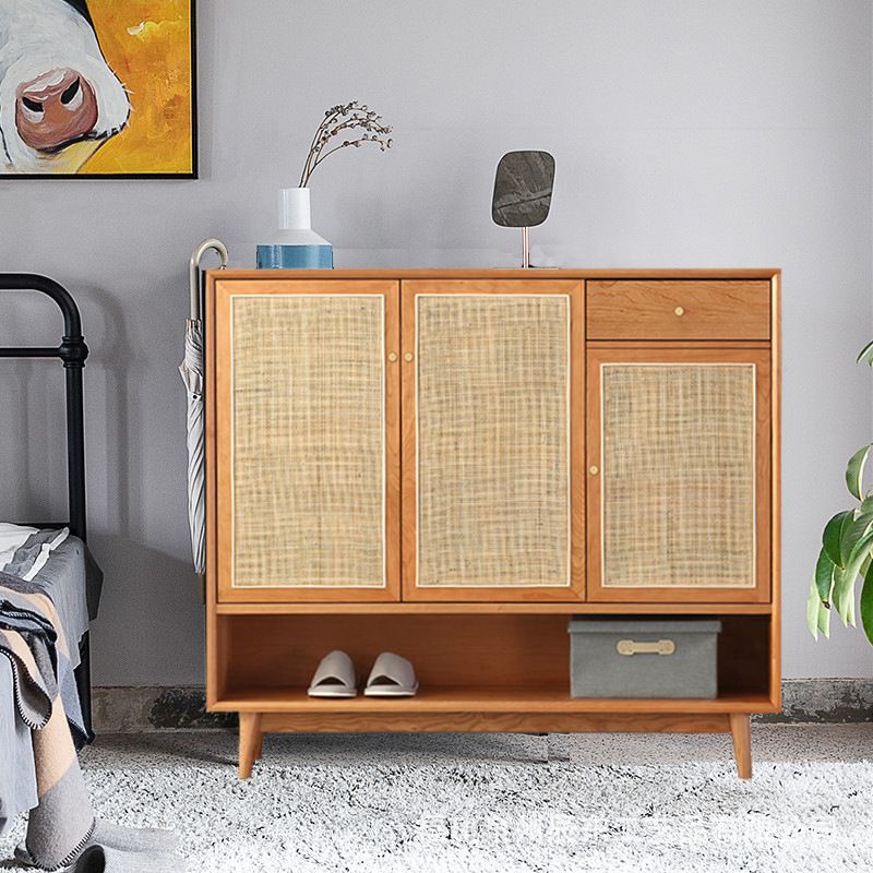 Contemporary Cabinet Pine Rectangle 1 - Drawer with Doors Knobs Accent Cabinet