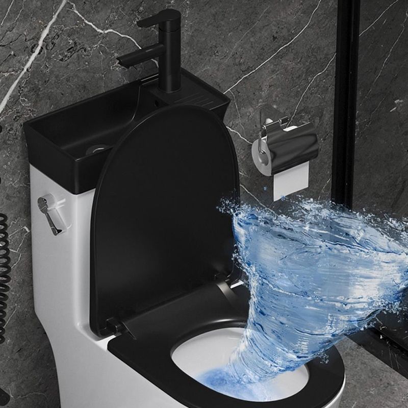 Modern White Ceramic Flush Toilet Floor Mounted Urine Toilet with Seat for Washroom