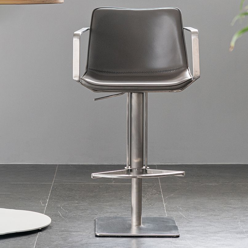 Modern Upholstered Counter Stool Bar-height Bar Stool with Footrest