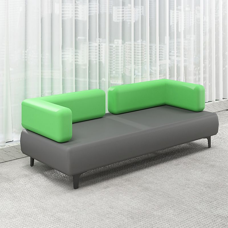 Faux Leather Sofa 30.70" D x 29.52" H Tuxedo Arm Sofa for Living Room