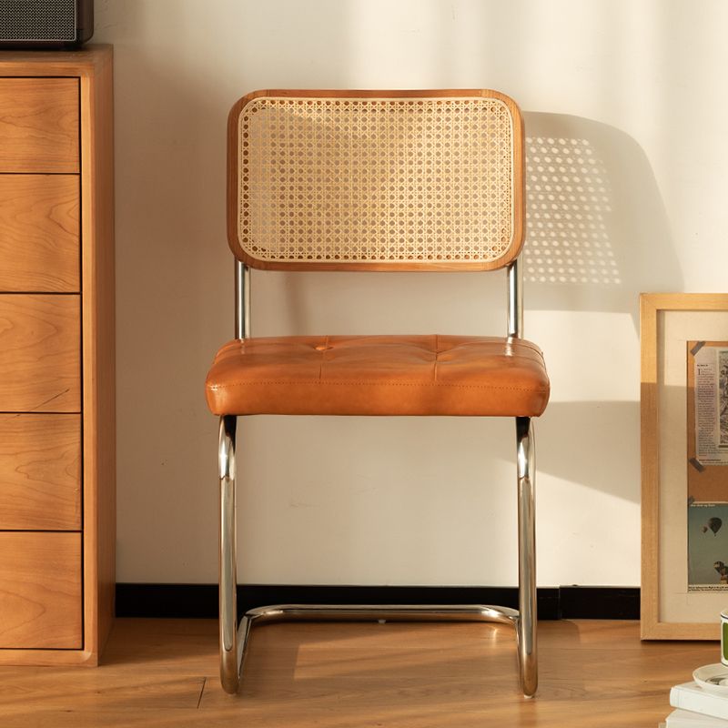 Contemporary Style Open Back Leather Upholstered Home Dining Chairs
