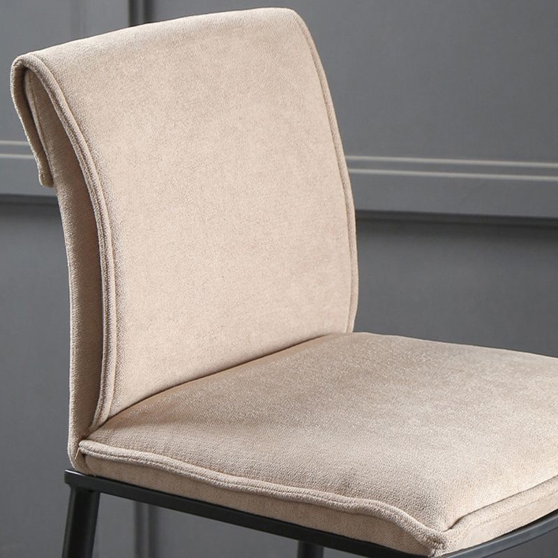 Contemporary Upholstered Counter Stool Low Back Bar Stool with Footrest