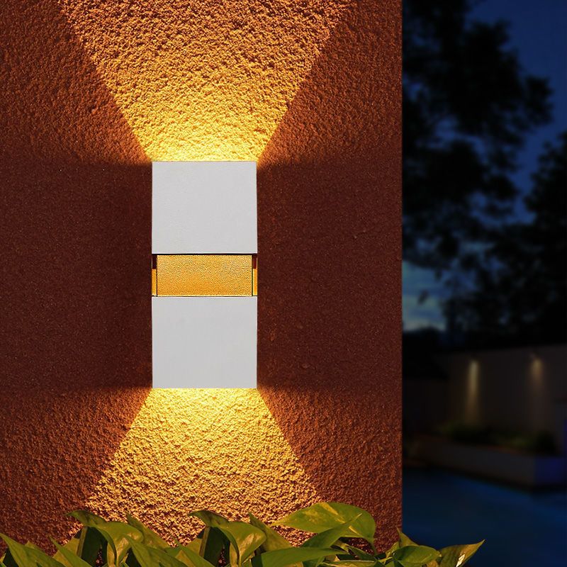 Luces de apliques de pared rectangulares de 2 luces Estilo contemporáneo de lavadora de pared de metal