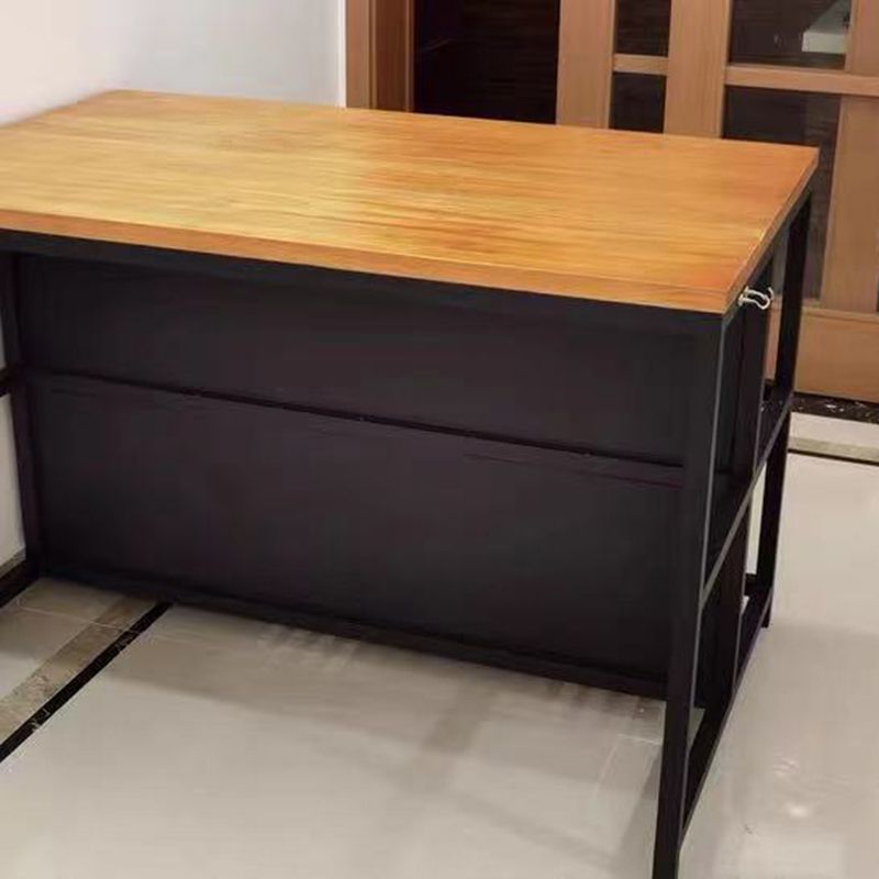 Modern Solid Wood Rectangle Island Table for Kitchen Dining Room