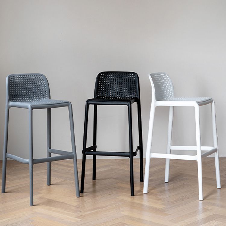 Modern Style Low Back Bar-stool Square Counter Bar Stool with Plastic Legs