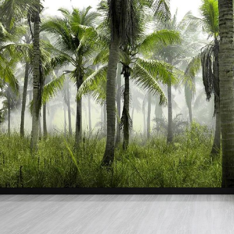 Lush Trees and Leaves Mural Decal for Dining Forest Landscape Wall Art, Personalized