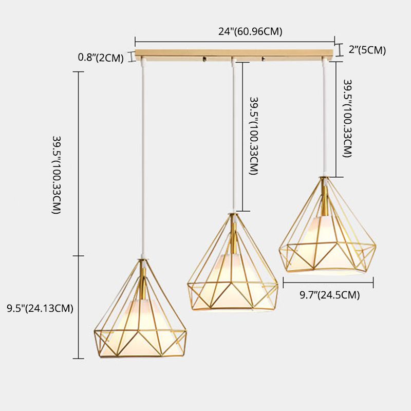 Diamond Iron Cluster Anhänger Beleuchtung moderne minimalistische Hanglampe für Esstisch