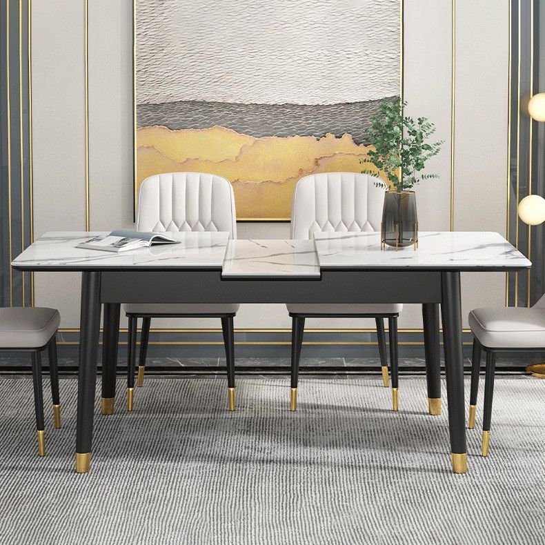 Rechthoek 4 poten Home Furniture Stone Dining Room Collection met druppelblad
