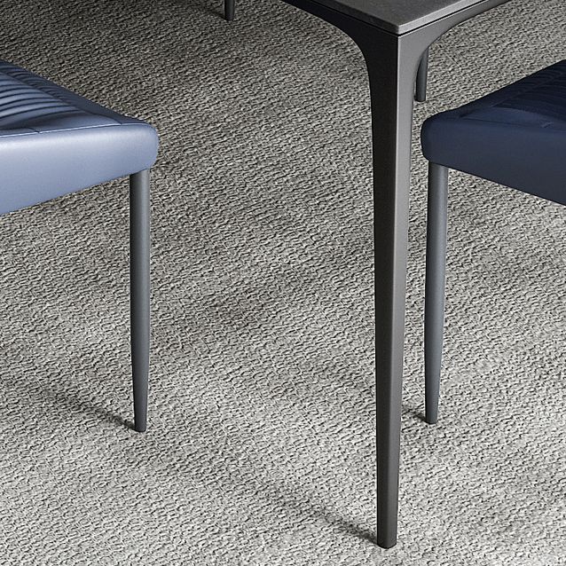 Mesa de comedor de comedor gris moderno Mesa de comedor de piedra sinterizada con 4 patas