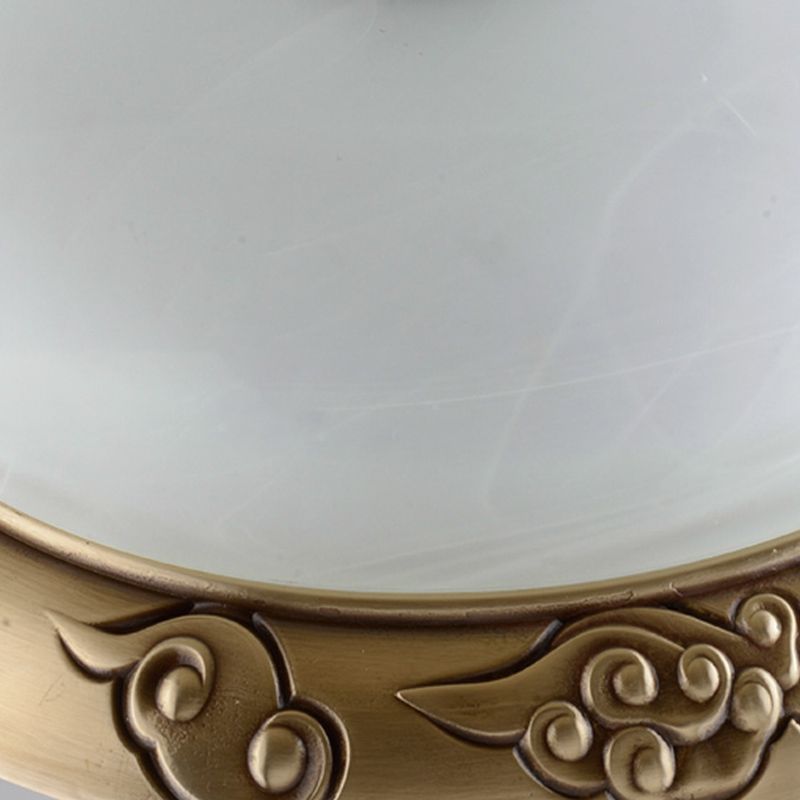 Plafonnier géométrique en verre blanc, Style traditionnel, plafonnier pour chambre à coucher