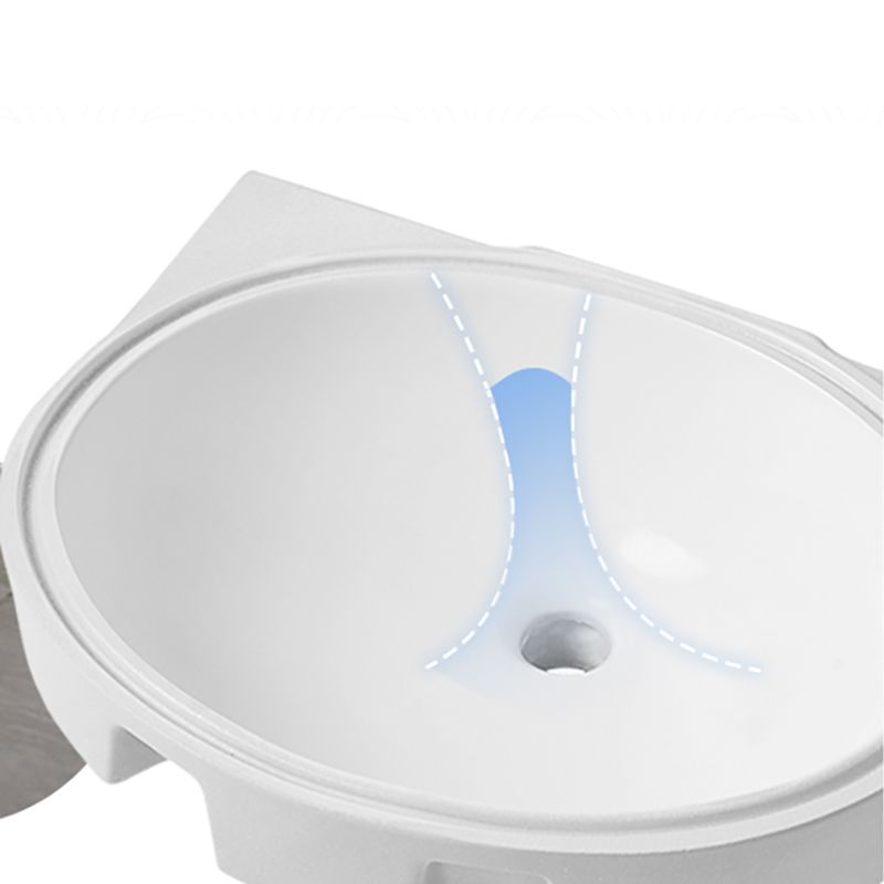 Modern Style Bathroom Sink Oval-shape Ceramic Bathroom Sink in White