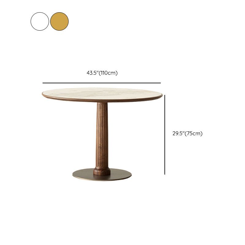 Modern Round Dining Table Wooden Base Dinner Table for Dining Room