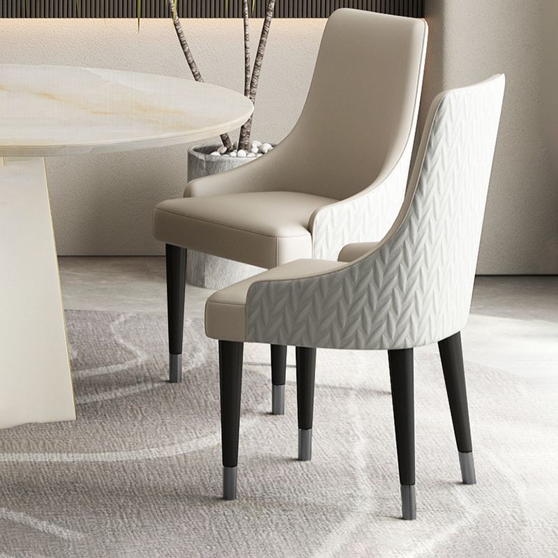 Contemporary Style Chairs Arm Dining Chairs with Wood Legs for Kitchen