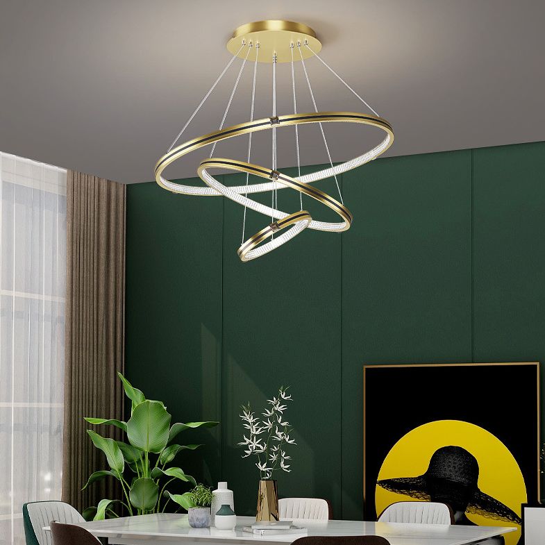 Simplicidad moderna Lámpara de araña orbicular acrílico Luces colgantes para colgantes para restaurante
