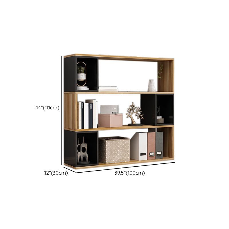 Standard Engineered Wood Bookshelf Modern Open Back Bookcase with Shelves