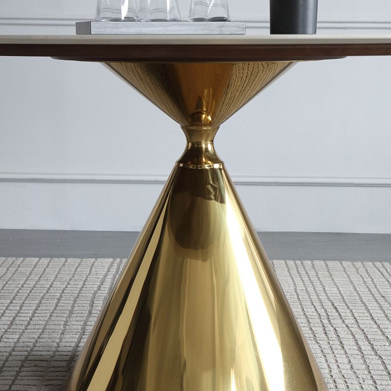 Glam 1/3/4/7 Pieces Dining Table Set with Sintered Stone Top Stainless Steel Dinette Set