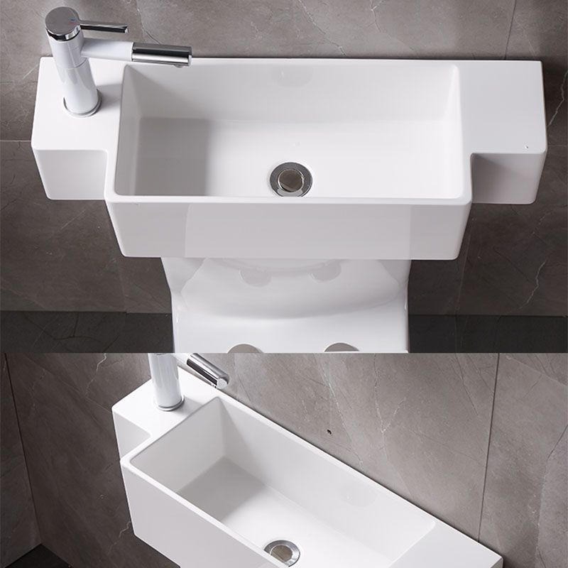 Contemporary Toilet Bowl Wall Mount One-Piece Toilet Flush Toilet (Faucet not Included)