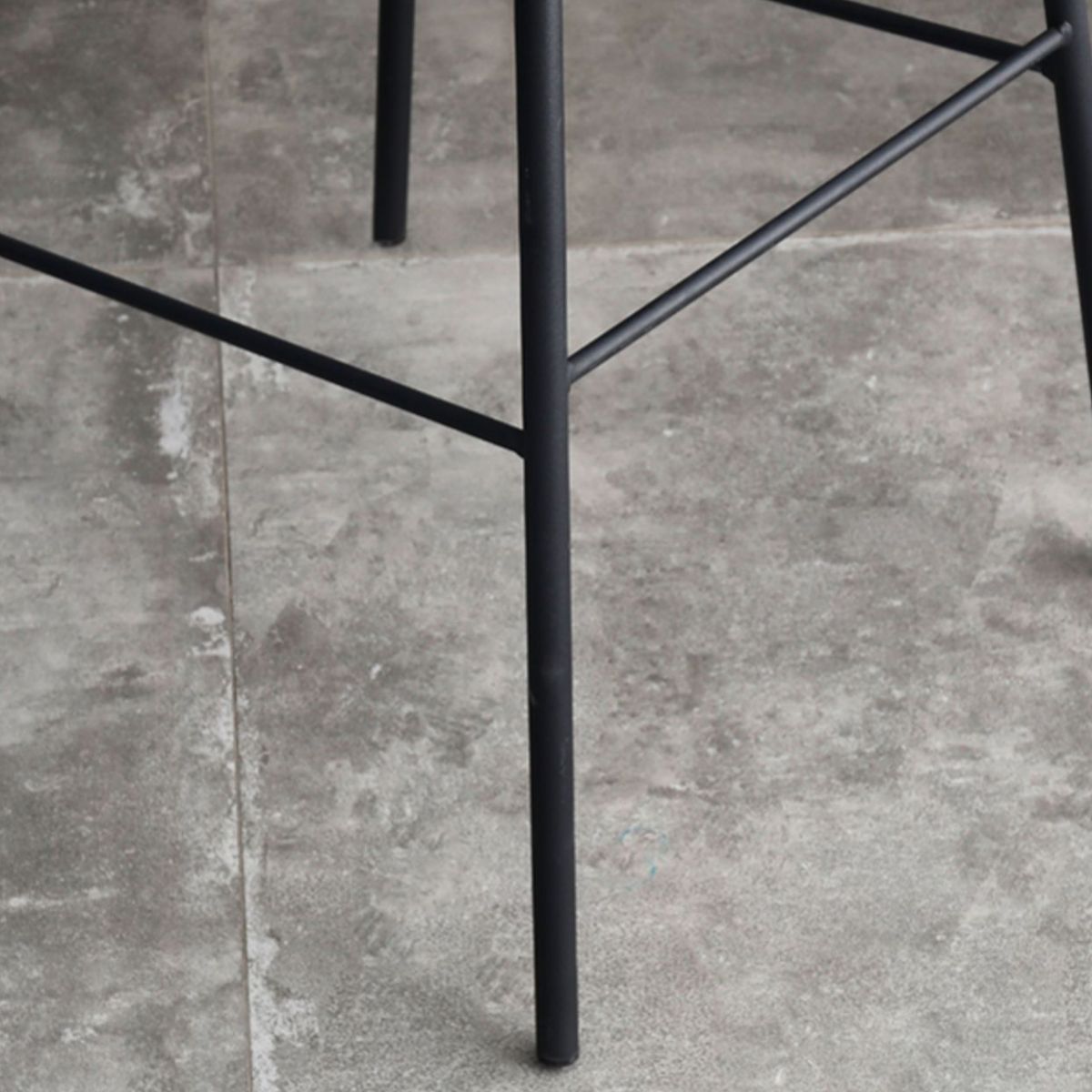 Industrial Leather Iron Counter Stools Low Back Bar Stools with Rectangle Seat