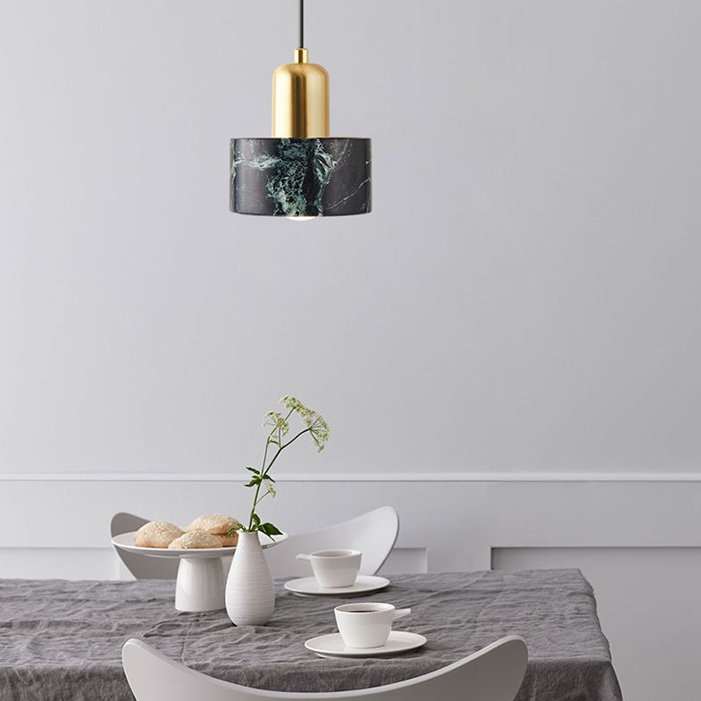 Single Light Marmor Hanging Light mit Goldlampenbuchse Design Modernismus Stil Anhängerlampe für Schlafzimmer