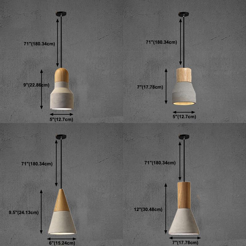 Grey Cement Pendant Light Modernist Suspension Pendant for Bedroom Foyer