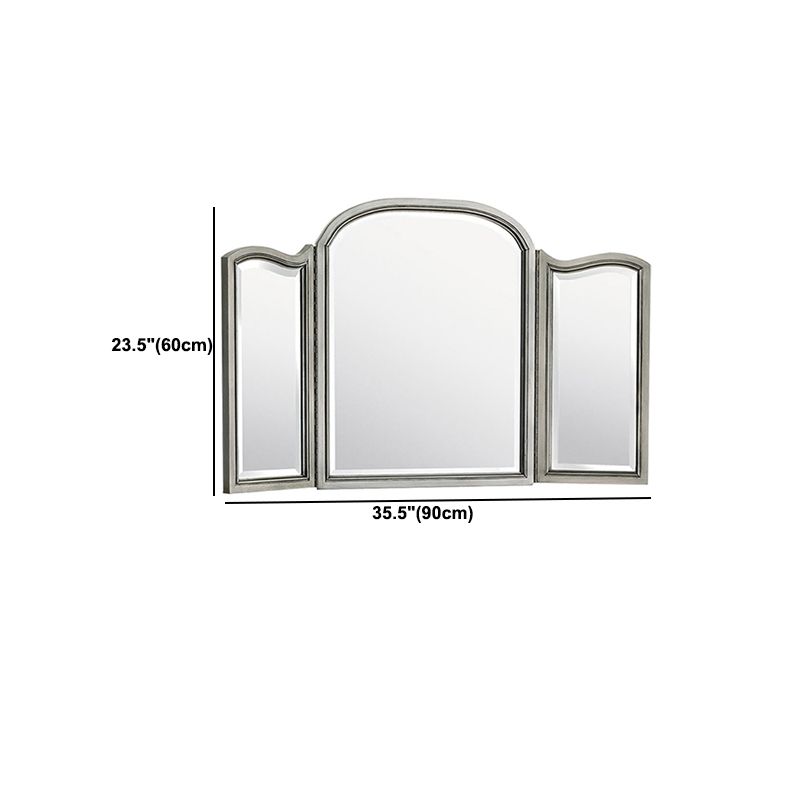 Sliver Vanity Set with 3 Storage Drawers Glass Make-up Vanity, 17.71" Wide