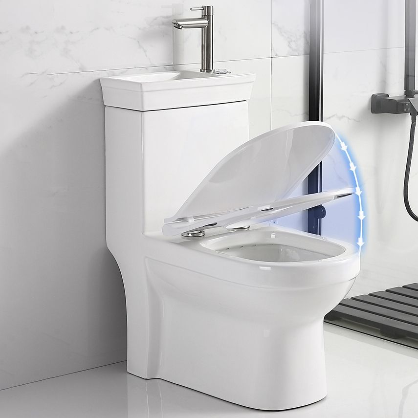 Contemporary Siphon Jet Flush Toilet Floor Mount One-Piece Toilet Urine Toilet