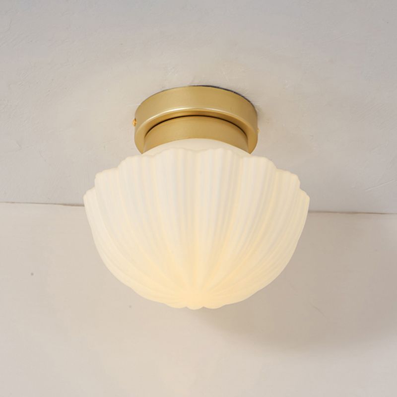 Nordic Style Ceiling Light Dome Shape Ceiling Lamp with Glass Shade for Bedroom