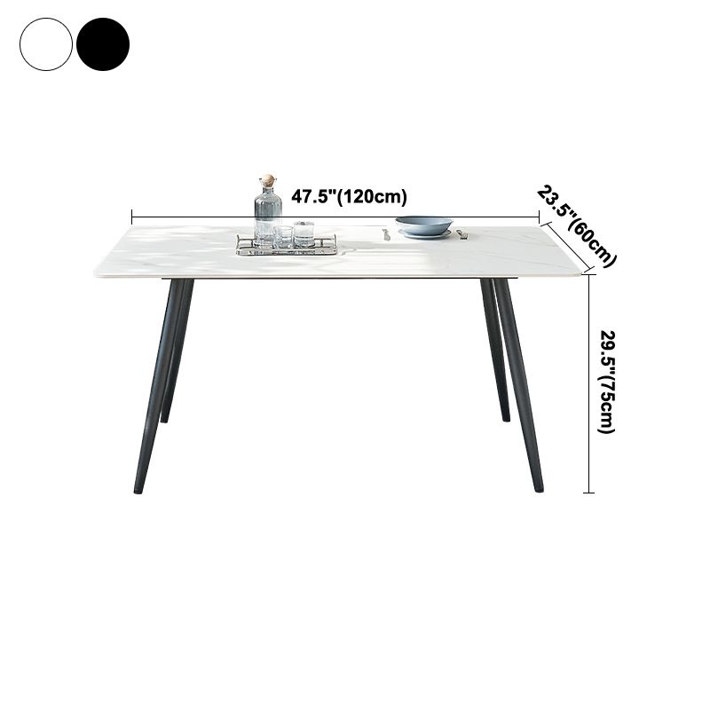 Mesa de comedor de rectángulo industrial de metal mesa de piedra sinterizada para comedor