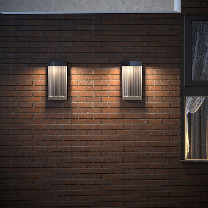 Simple Wall Sconce Black Outdoor Wall Light Fixture with Acrylic