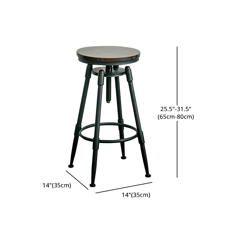 Taburete de bar para cafetería, reposapiés, altura ajustable, taburete con patas de hierro