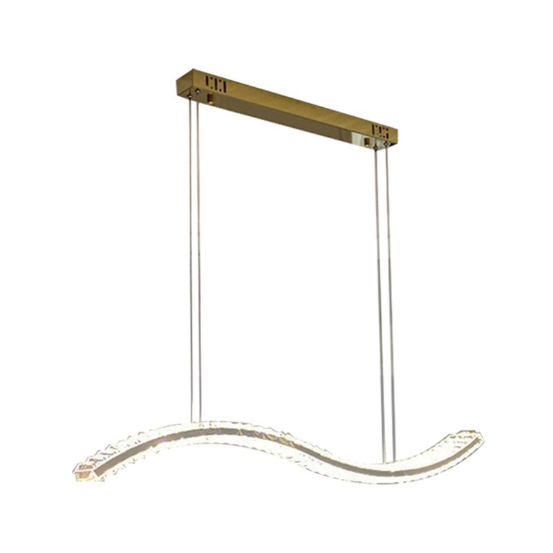 1 Light Waves Island Lamp Contemporary Simplicity Crystal Wrapped Island Pendant