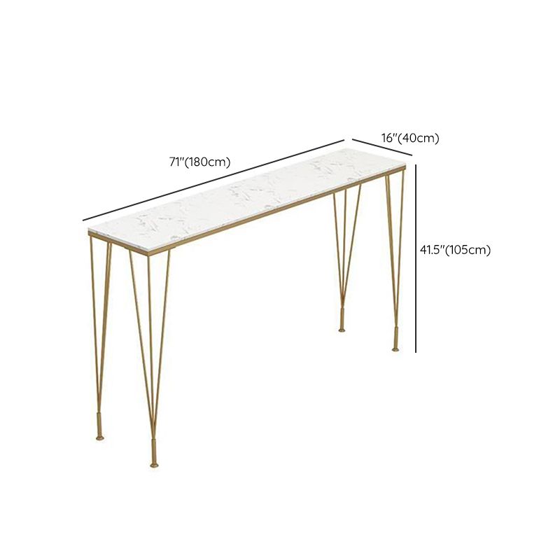 Glam Style Rectangle Bistro Set 1/7 Pieces Faux Marble Counter Set