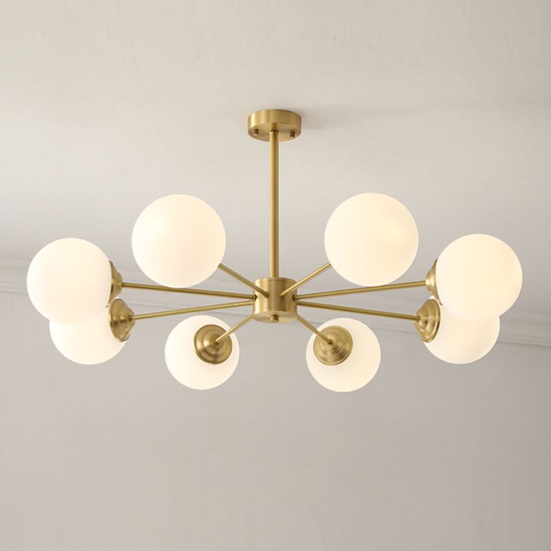 Globe Glass Modernistische kroonluchter Gold Sputnik hanglamp voor woonkamer