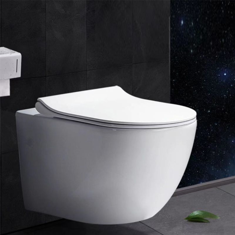 Modern White Flush Toilet Wall Mount Urine Toilet with Seat for Bathroom