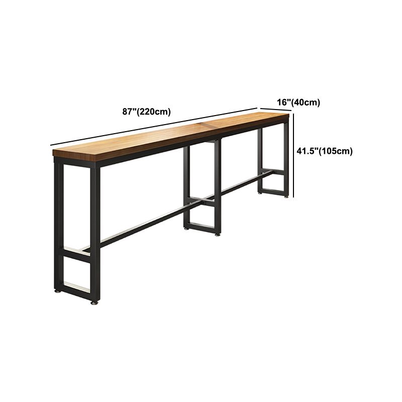 Modern 1/7 Pieces Bar Table Set Rectangle Pine Wood Counter Table with High Stools for Bar