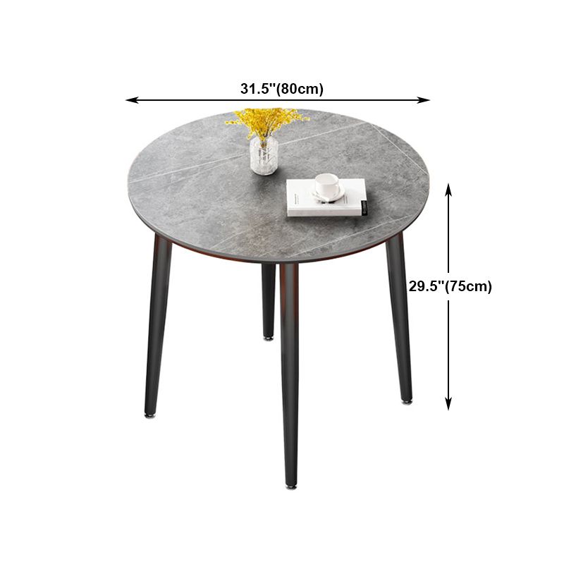 Mesa de comedor industrial de metal mesa de piedra sinterizada con 4 patas