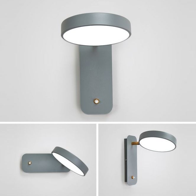 Modern Creative LED Wall Lamp Lacquered Iron Circular Macaron Wall Sconce with Acrylic Shade