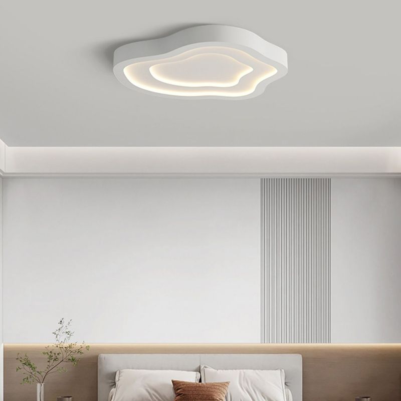 Nordic Ceiling Light Fixture White Flush Mount with Metal for Bedroom