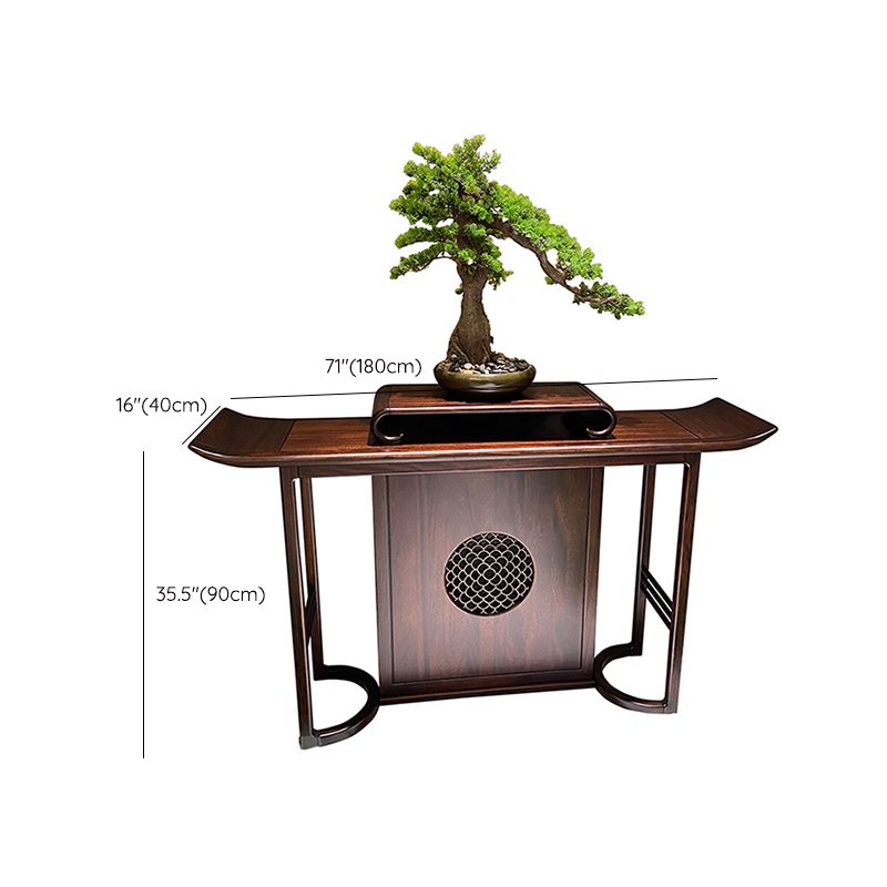 Rectangle Shape Contemporary Console Table Brown Solid Wood Console Sofa Table