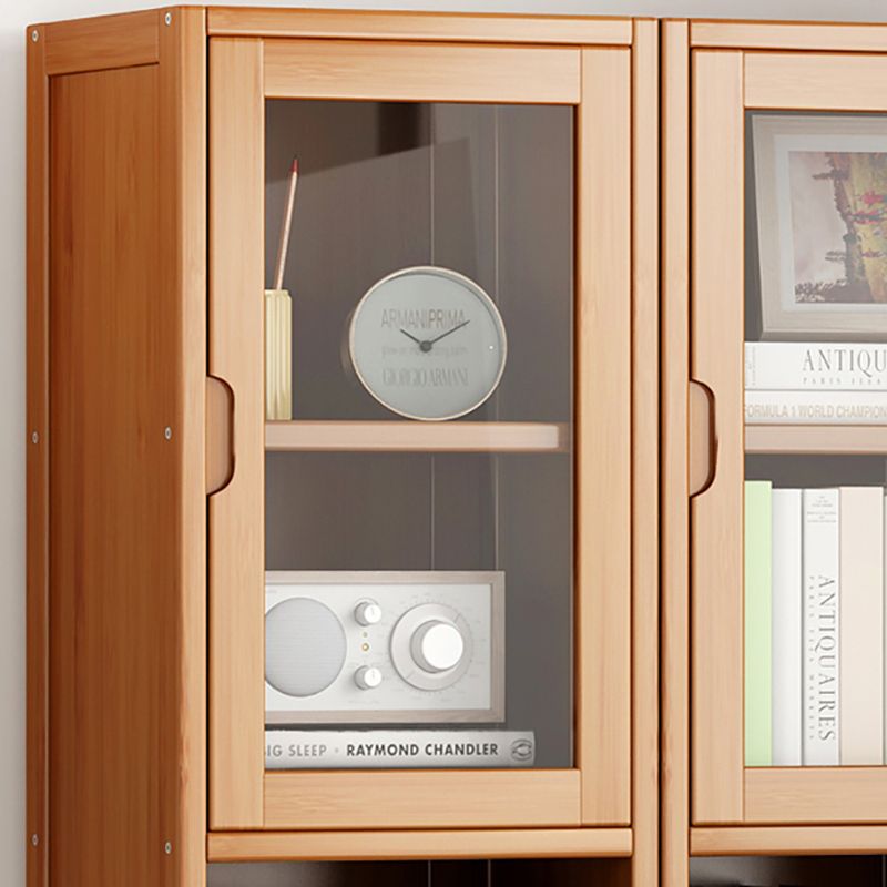 Contemporary Closed Back Bookshelf Vertical Bamboo Bookcase for Home Use