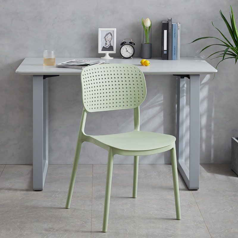 Minimalist Design Plastic Dining Armless Chair Open Back Dining Side Chairs