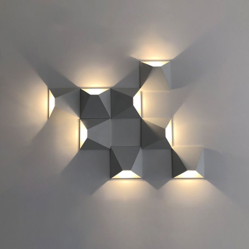 Luces de pared de pared geométricas de aluminio estilo moderno de 1 luces de pared