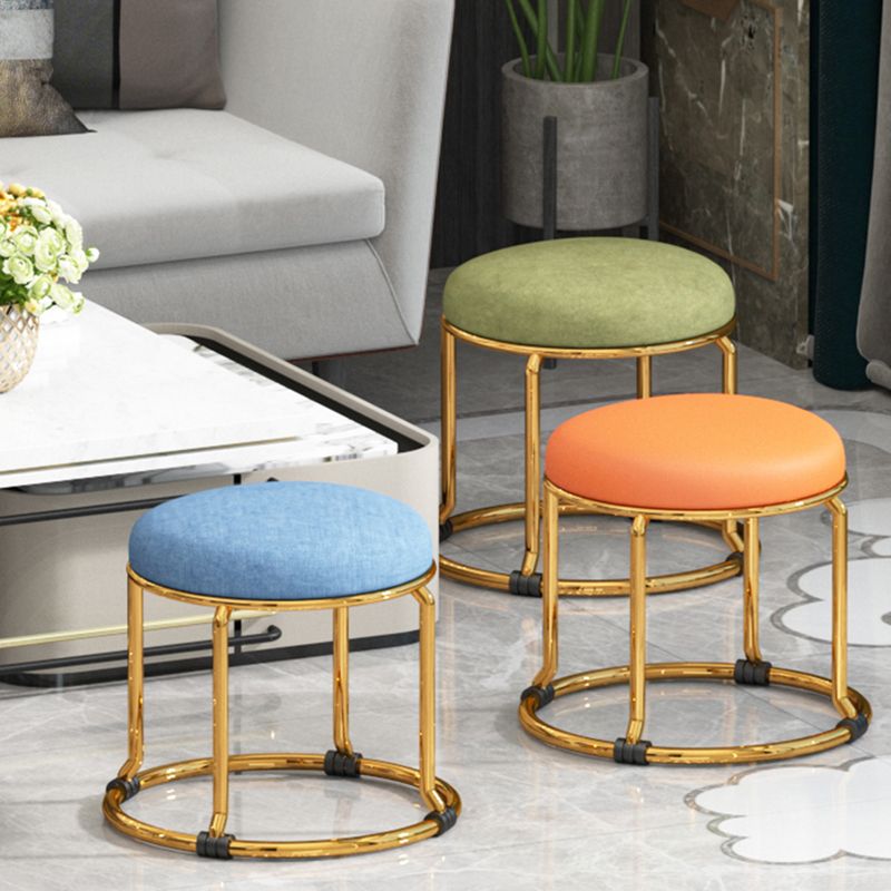 Standard Ottoman Fade Resistant Cotton Blend Glam Round Solid Color Ottoman