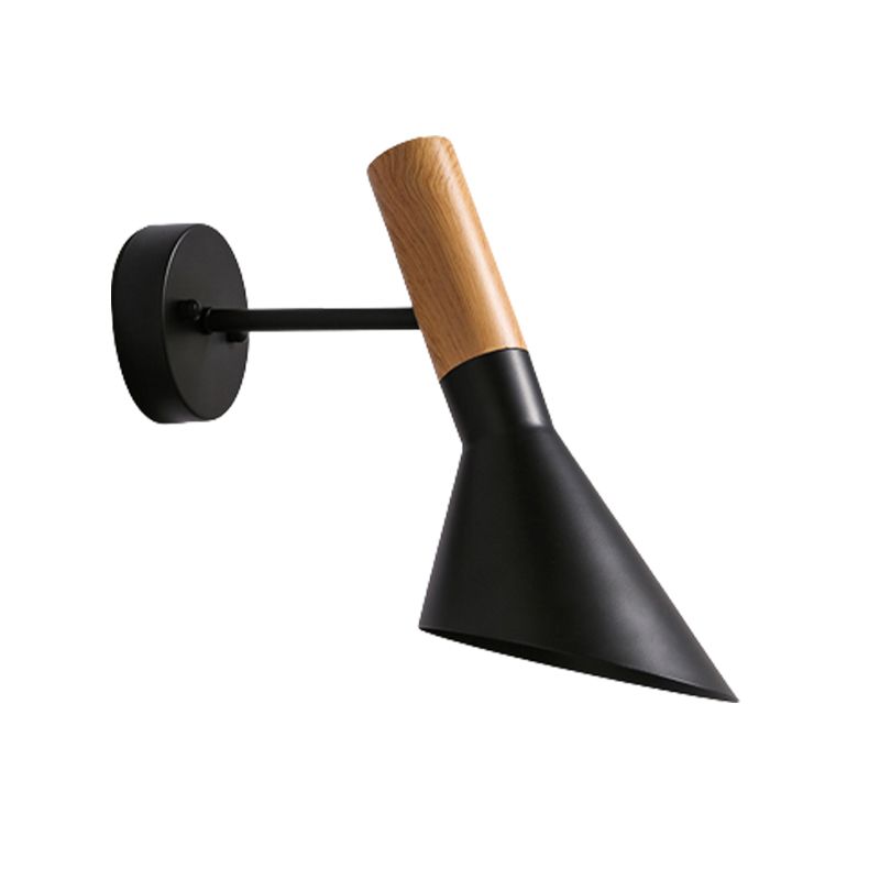 Industrial Style Hourglass Shape Wall Lamp Metal 1 Sconce Light in White/Black