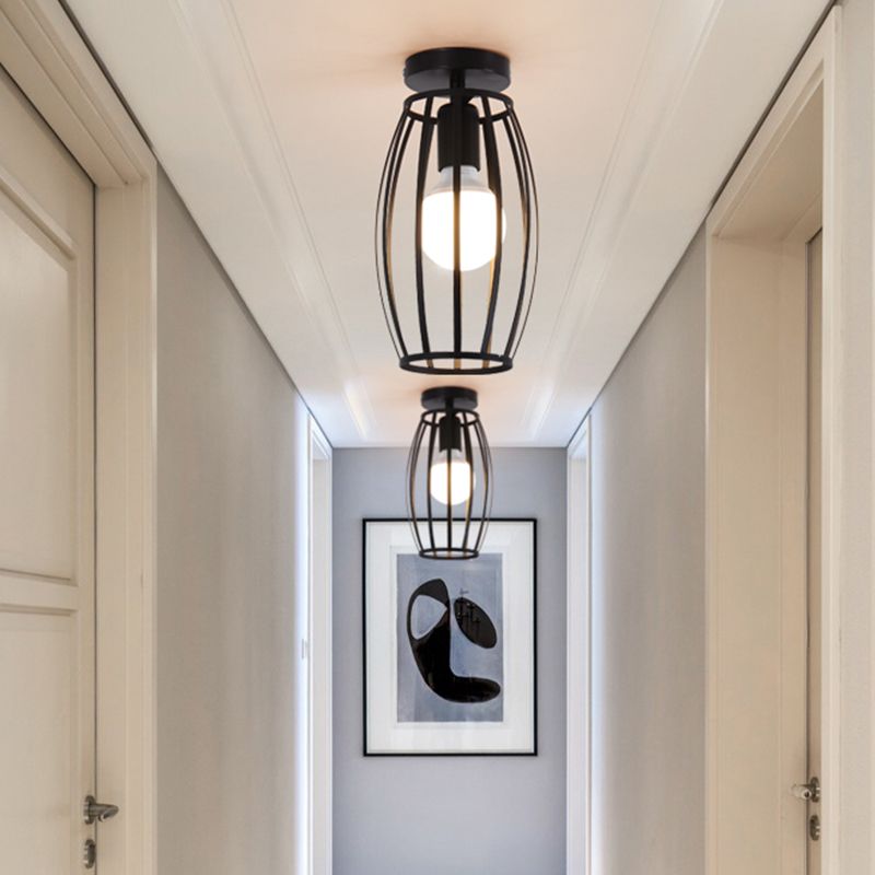 1-light Ceiling Mounted Light Industrial Style Close to Ceiling Light