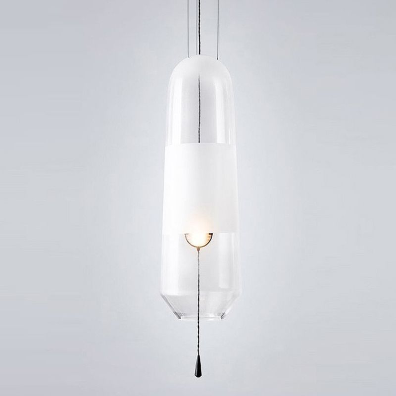 1 Light Unique Hanging Pendant Modern Style Glass Hanging Lighting for Restaurant